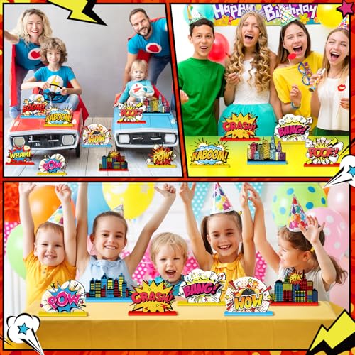 Marsui 12 Pcs Hero Themed Party Decoration - style: Hero