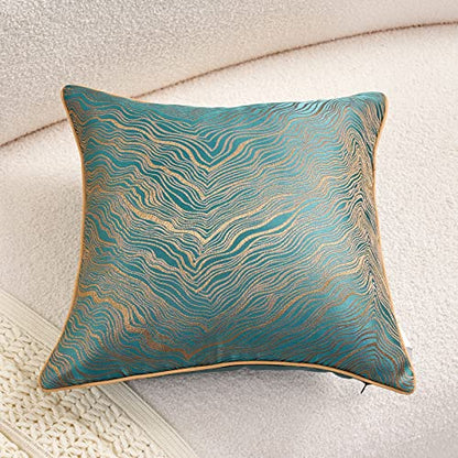 Avigers Throw Pillow Cover 18 x 18 Inch, Teal, Rayon Blend, Hidden Zipper - color: Teal, size: 18" x 18" (Pack of 1)