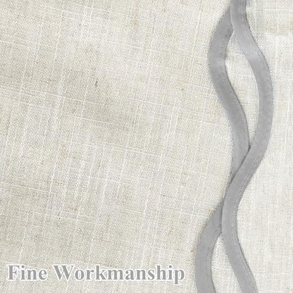 DriftAway Semi Sheer Scalloped Edge Linen Coastal Beach Window Curtains for Living Room Bedroom 2 Panels Rod Pocket Each Size 52 Inch by 84 Inch Gray - color: Linen Gray, size: 52"W x 84"L (Pack of 2)