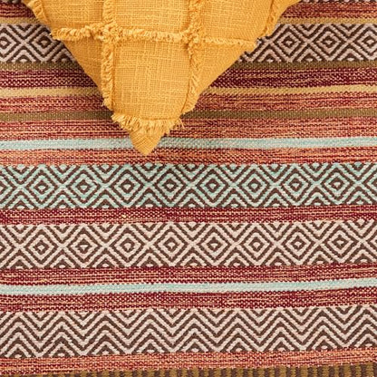 SAFAVIEH Montauk Collection Accent Rug - 3' x 5', Rust & Multi, Handmade Boho Stripe Fringe Cotton, Ideal for High Traffic Areas in Entryway, Living Room, Bedroom (MTK901D)
