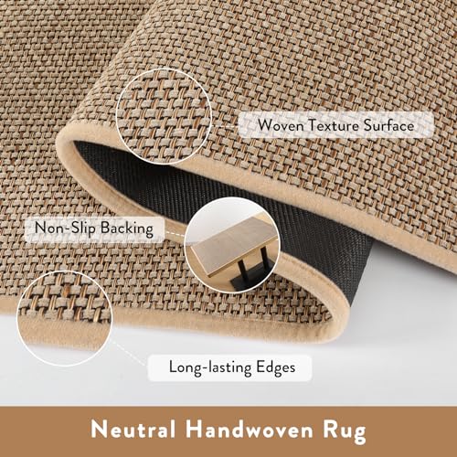 Lahome Farmhouse Kitchen Runner Rug, 2x5 Entryway Rugs Washable Non Slip - color: Beige/Khaki, size: 2' x 5'