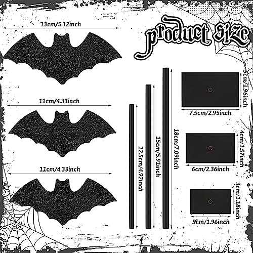 3 Pcs Halloween Wood Bat Table Decoration Centerpieces, 3 Size - style: Bat