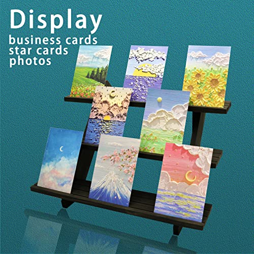 3 Tier Earring Display Stands For Selling, Retail Display Riser Earring, Ring Holder Stand, Removable Countertop Small Merchandise Display Stand, for Figures,Cupcake, Photo (Brown color) - color: brown