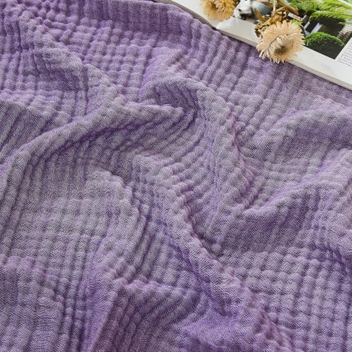 EMME Muslin Cotton Blanket Adults Heather Purple Throw XL 50"x70" - color: 14 - Purple, size: Large Throw (50" X 70")