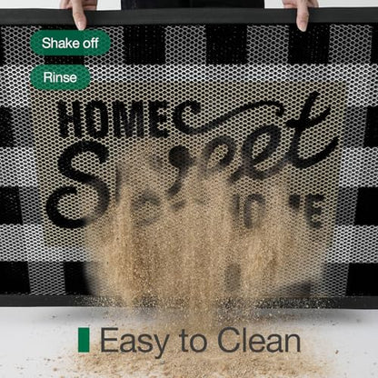 LUMI Outside Welcome Door Mat 17x30, Non-Slip Durable Rubber Easy Clean - color: Sweet Home, size: 17"x30"