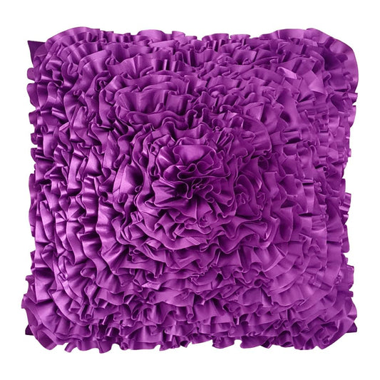 Dark Purple Accent Ruffle Decorative Throw Pillow Covers for Bed Sofa Couch - color: Purple