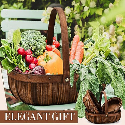 Sintuff 6 Pcs Wicker Baskets with Handles, 3 Sizes,Coffee - color: Coffee