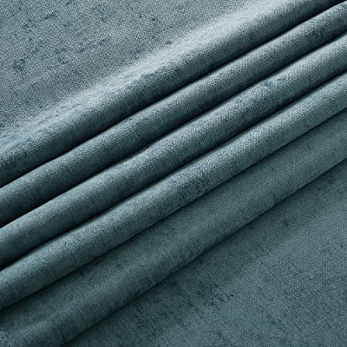 AMBERIS Bed Runner Blue, Chenille Soft No Fading Modern Bed Scarf (Pillowcases Sold Separately) - color: Blue, size: 5'11" x 1'8" (for 1.2m Bed)
