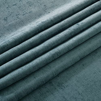 AMBERIS Bed Runner Blue, Chenille Soft No Fading Modern Bed Scarf (Pillowcases Sold Separately) - color: Blue, size: 5'11" x 1'8" (for 1.2m Bed)