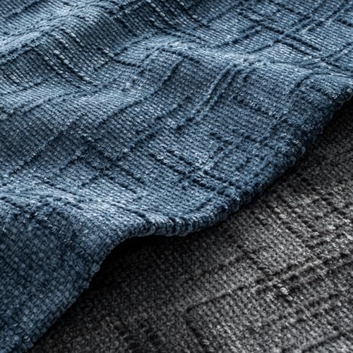 MIULEE Chenille Textured Throw Pillow Covers Blue Ashes 18x18 Set of 2 - color: Blue Ashes, size: 18" x 18" (Pack of 2)