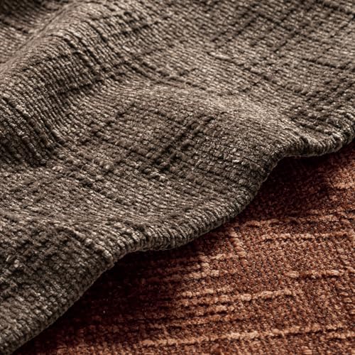 MIULEE Chenille Textured Fall Throw Pillow Covers Brown 18x18 Set of 2 - color: Brown, size: 18" x 18" (Pack of 2)