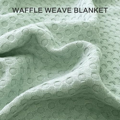 AmyHomie Cooling Waffle Blanket King Size, 100% Rayon Derived from Bamboo - color: Sagegreen, size: King (108"x90")
