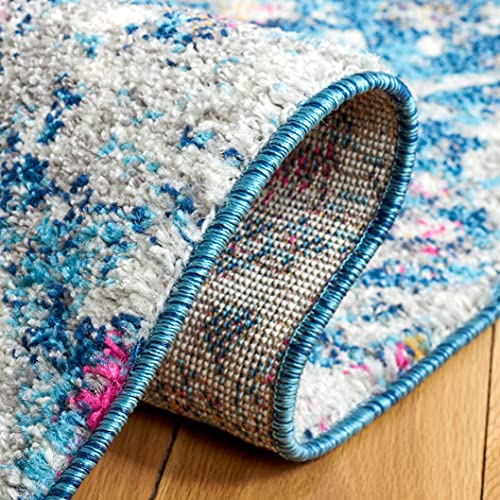 SAFAVIEH Madison Collection Runner - 2'3" x 10', Blue & Grey, Non-Shedding & Easy Care, Ideal for High Traffic Areas in the Living Room, Dining, Bedroom (MAD600M) - color: Blue/Grey, size: 2'3" x 10' (Runner)