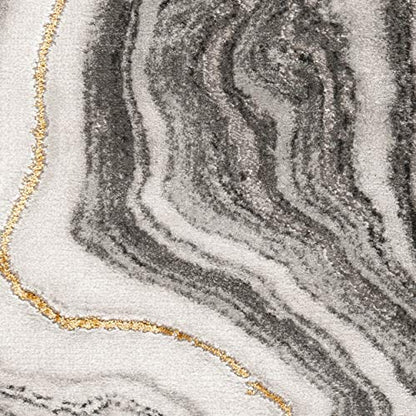 SAFAVIEH Craft Collection Runner Rug - 2'3" x 6', Grey & Gold, Modern Abstract Design, Non-Shedding & Easy Care, Ideal for High Traffic Areas in Living Room, Bedroom (CFT819F) - color: Grey/Gold, size: 2'3" x 6' (Runner)
