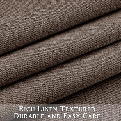 ChrisDowa Brown Blackout Curtains 45 Inches Long 2 Panels for Bedroom - color: Brown, size: 52"W x 45"L (Pack of 2)