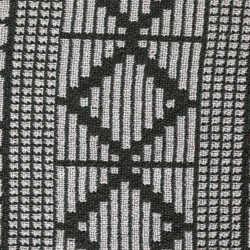 Bloomingville Soft Recycled Cotton Blend Throw with Diamond Pattern, Green and Beige - color: Green