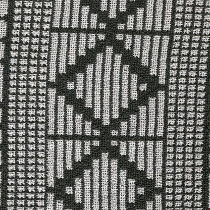 Bloomingville Soft Recycled Cotton Blend Throw with Diamond Pattern, Green and Beige - color: Green