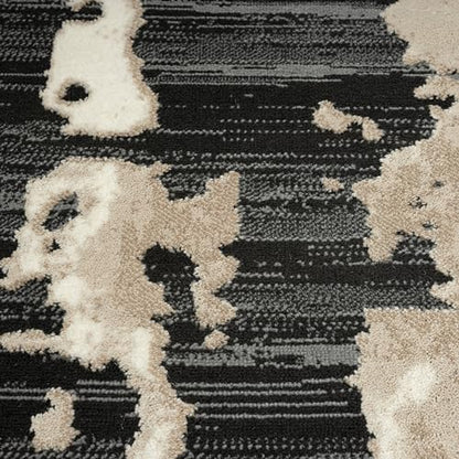 Abani Black and Cream Area Rug | 5' x 8' Tan and Beige Abstract Pattern | Perfect for Living Room and Bedroom | Terra Collection - color: Grey, size: 5'3" x 7'6" (Rectangular)
