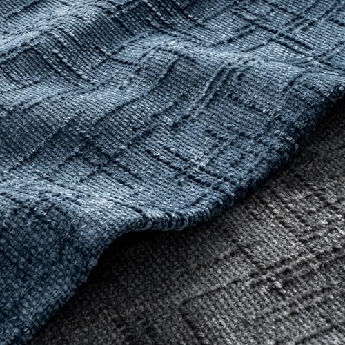MIULEE Slubby Textured Decorative Euro Throw Pillow Covers Navy Blue 24x24 - color: Navy Blue, size: 24" x 24" (Pack of 2)
