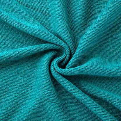 Vonty Teal Knitted Throw Blanket with Tassels Fringe, 50x60 Acrylic - color: Teal, size: 50" x 60"