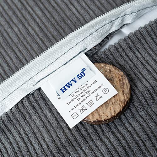 HWY 50 Grey Chenille Throw Pillow Covers 16x16 Inch Buttons Pack of 2 - color: Grey, size: 16" x 16" (Pack of 2)