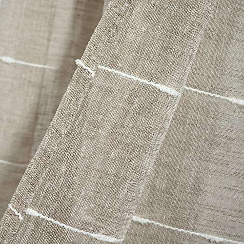 Lush Decor Farmhouse Textured Sheer Window Curtain Valance, 52"W x18"L, Neutral - color: Neutral