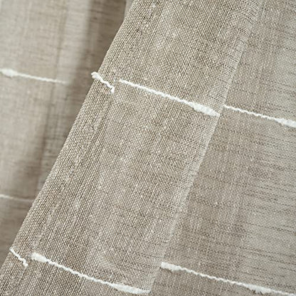 Lush Decor Farmhouse Textured Sheer Window Curtain Valance, 52"W x18"L, Neutral - color: Neutral