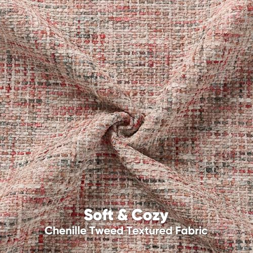 FUTEI Pack of 2 Tweed Chenille Throw Pillow Covers 16x16 Inch, Blush - color: Blush, size: 16" x 16" (Pack of 2)