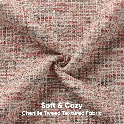 FUTEI Pack of 2 Tweed Chenille Throw Pillow Covers 20x20 Inch, Blush - color: Blush, size: 20" x 20" (Pack of 2)