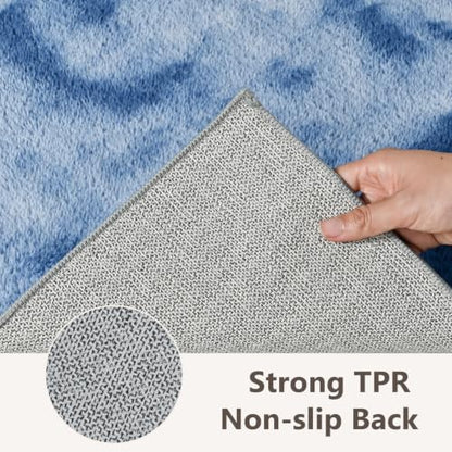 2x8 Tie-dye Dark Teal Runner Rug Washable Non-Slip for Kitchen Hallway - color: 20 Tie-dye Dark Teal, size: 2' x 8' (Runner)
