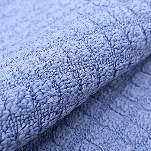 COSY HOMEER 27x18 Half Round Kitchen Rug,Non Slip Washable Mat,Blue 2PCS - color: Blue 2pcs, size: 1'6" x 2'3" (Semicircular)