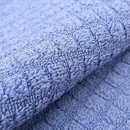 COSY HOMEER 32x20 Half Round Kitchen Rug,Non Slip Washable Mat,Blue 3PCS - color: Blue 3pcs, size: 1'8" x 2'8" (Semicircular)