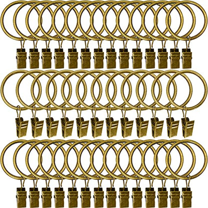 40 Pack Metal Curtain Rings with Clips, 1.5 in ID, Bronze - color: Bronze, size: 1.5" I D 40 Pack