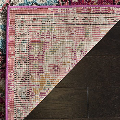 SAFAVIEH Monaco Area Rug 5'1"x7'7", Pink & Multi MNC243D - color: Pink/Multi, size: 5'1" x 7'7" (Rectangular)