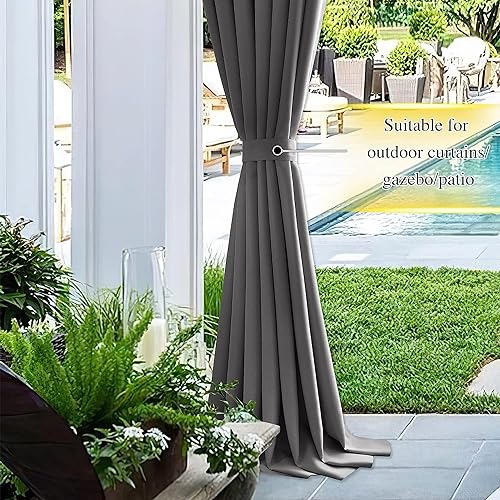 NICETOWN Strong Magnetic Curtain Tiebacks-Curtain Tiebacks for Wall No Screws Perfect of Curtains (Grey, 15 X 4 Inches, Set of 4) - color: Grey, size: 4"W x 15"L (Pack of 4)