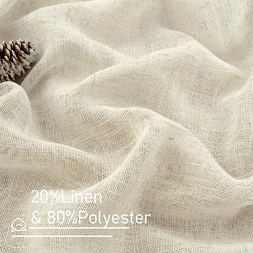 LAMIT Natural Linen Boho Curtains 84 inch Length for Bedroom 2 Panels - color: Natural, size: 34"W x 84"L (Pack of 2)