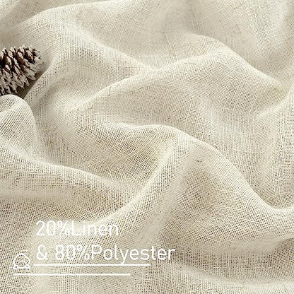 LAMIT Natural Linen Boho Curtains 84 inch Length for Bedroom 2 Panels - color: Natural, size: 34"W x 84"L (Pack of 2)