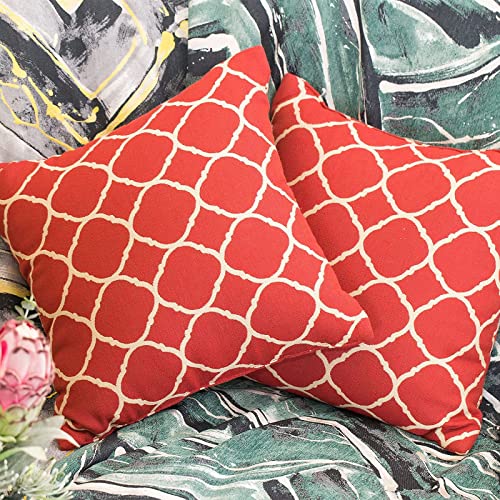 JMGBird Outdoor Accent Pillows Throw Pillows with Inserts Included - color: Red