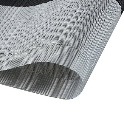 SHACOS Woven Vinyl Placemats for Dining Table Set of 6 Non Slip PVC Bamboo Basket Weave Table Place Mats (6, Ombre Black Gray) - color: Ombre Black Gray, size: Set of 6