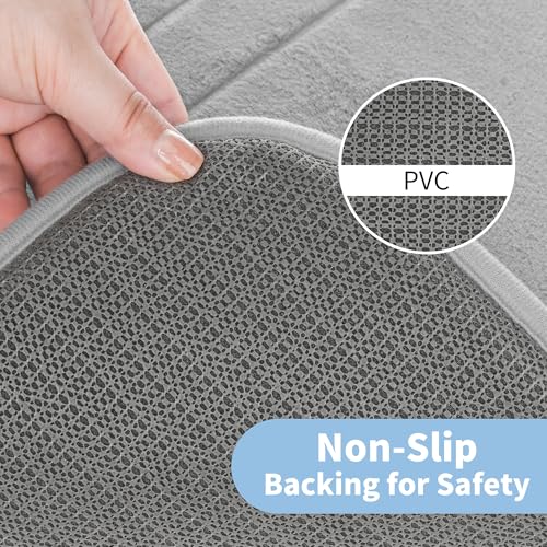 Cupic Cupid Memory Foam Bath Mat 24"×36", Non Slip Bathroom Rugs, Gray - color: Grey, size: 2' x 3' (24" x 36")
