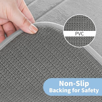 Cupic Cupid Memory Foam Bath Mat 24"×36", Non Slip Bathroom Rugs, Gray - color: Grey, size: 2' x 3' (24" x 36")