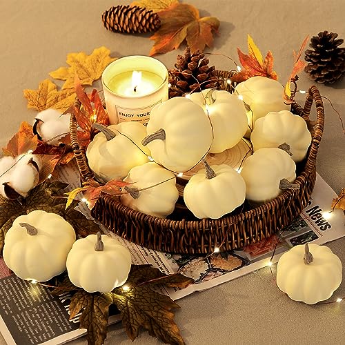 Artgar Pumpkin Decor - White Pumpkin - 10 PCS Mini Pumpkins Harvest Set - color: 10pcs Beige Pumpkins