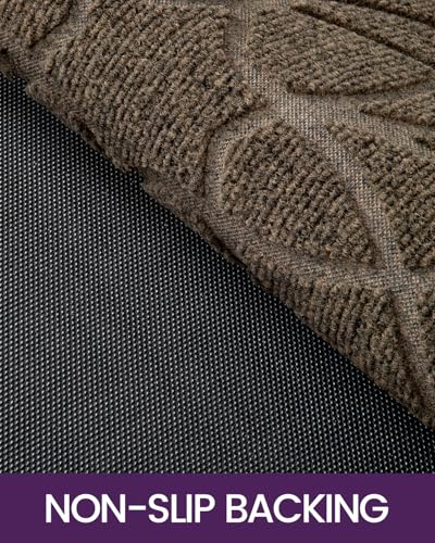 DEXI Front Door Mat Outside Entrance 4x6, Heavy Duty Non Slip, Brown - color: Brown, size: 48" X 72" (Rectangular)