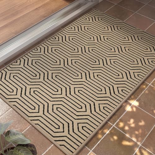 Front Door Mat Outside Entrance Non-Slip Doormat Brown 17"x30" - color: A- Brown, size: 17"x30"