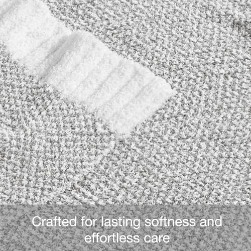Exclusivo Mezcla Checkered Knit Blanket Twin Size for Bed, Heather Grey - color: Heather Grey, size: Twin (60"x80")