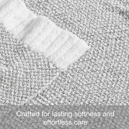 Exclusivo Mezcla Checkered Knit Blanket Twin Size for Bed, Heather Grey - color: Heather Grey, size: Twin (60"x80")