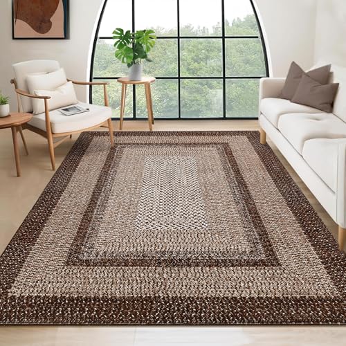 RUGSREAL Modern 3x5 Area Rug Washable Rug for Bedroom Living Room Non Slip - color: Brown, size: 3' x 5' (Rectangular)