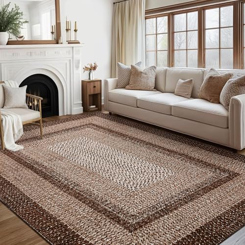 RUGSREAL Modern 3x5 Area Rug Washable Rug for Bedroom Living Room Non Slip - color: Brown, size: 3' x 5' (Rectangular)
