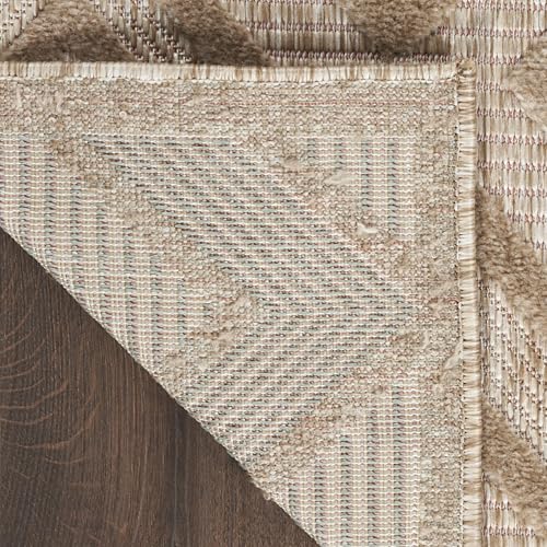 Nourison Home Versatile Natural Beige 7' x 10' Area Rug - Easy Clean, Non Shedding, Bed Room, Living Room, Dining Room, Kitchen (7' x 10') - color: Natural Beige, size: 7' x 10' (Rectangular)