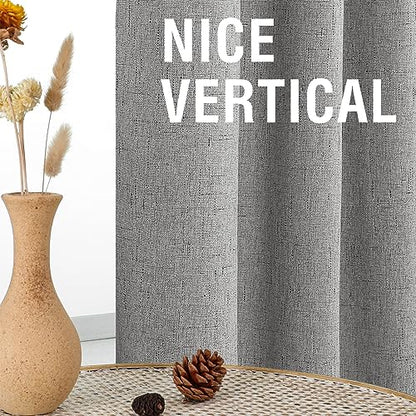 H.VERSAILTEX Faux Linen 100% Blackout Curtains for Bedroom 63 inches Long Thermal Insulated Textured Linen Look Curtain Back Tab/Rod Pocket/Hook Belt Draperies 2 Panels, 52 x 63 Inch，Dove Gray - color: Dove Gray, size: 52"W x 63"L (Pack of 2)